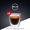 Bialetti Florence Double-Walled Glass, Heat-Resistant, 80ml, Pack of 2