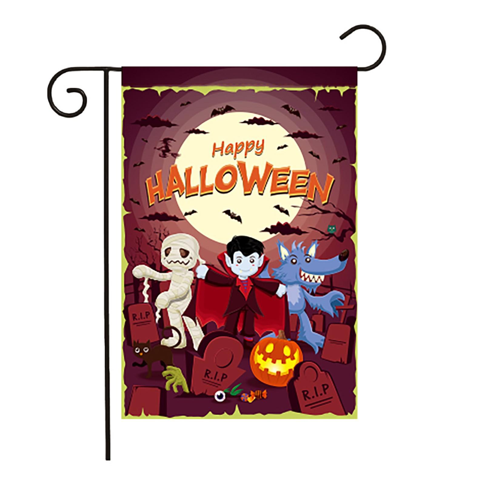 

Хэллоуин Добро пожаловать садовый флаг двухсторонний для крытого дворового флага 17.7inx11.8in