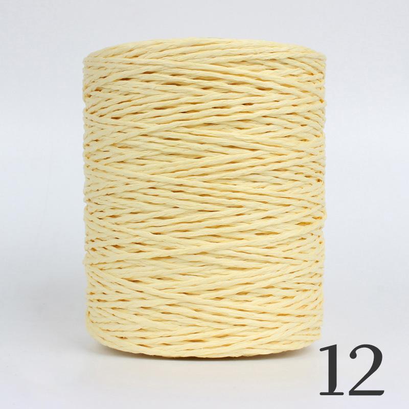 2 Roll Natural Raffia Straw Yarn Colorful Threads For Summer Hand Knit Crochet Hat HandBag Cushion Baskets Hand Craft Material