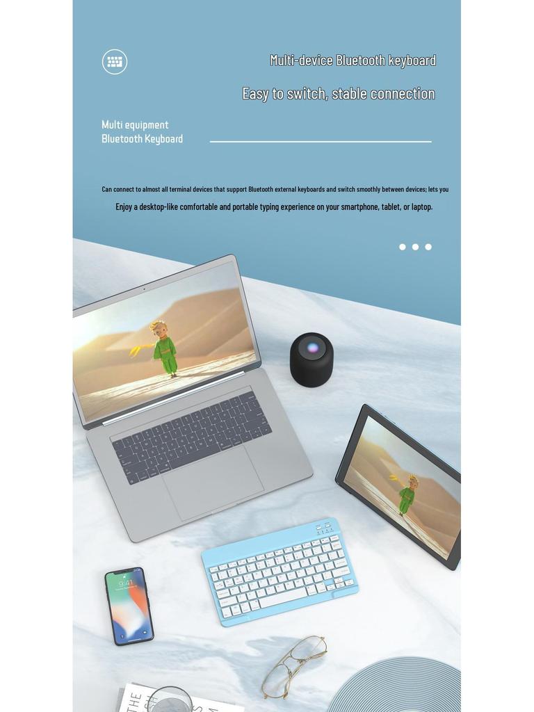 Compatible with iPad Mini, Xiaomi Bluetooth Keyboard & Mouse, Huawei Phone, Tablet & Laptop for Wireless Connectivity