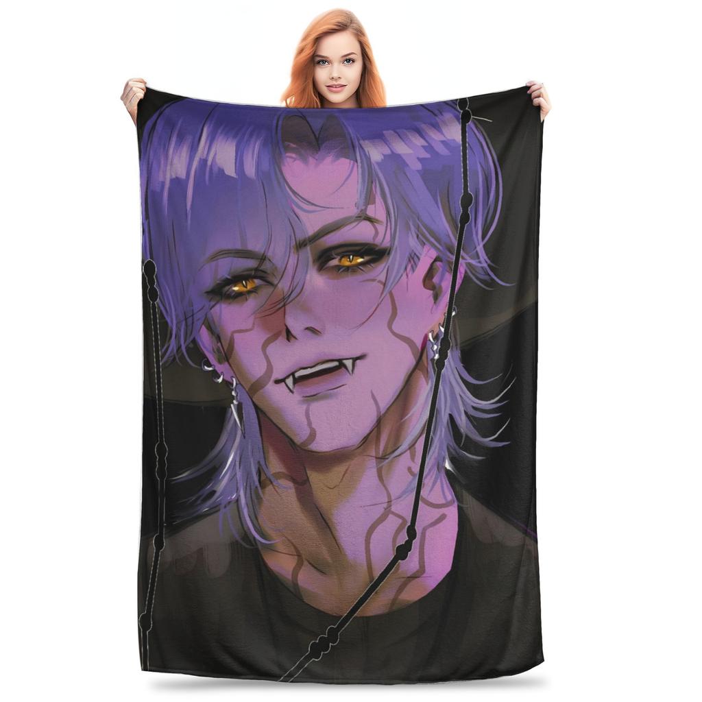 Anime Kpop Demon Hunters Mystery Saja Boys Blanket  Super Warm Plush Throw Blanket For Couch Bed Flannel Bedspread Bed Cover