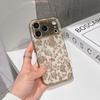 Lucky Start Phone Case For iPhone 17 16 15 14 13 12 11 Pro Max 16E Gold Electroplated Glass Shell  Beige Peony Cover