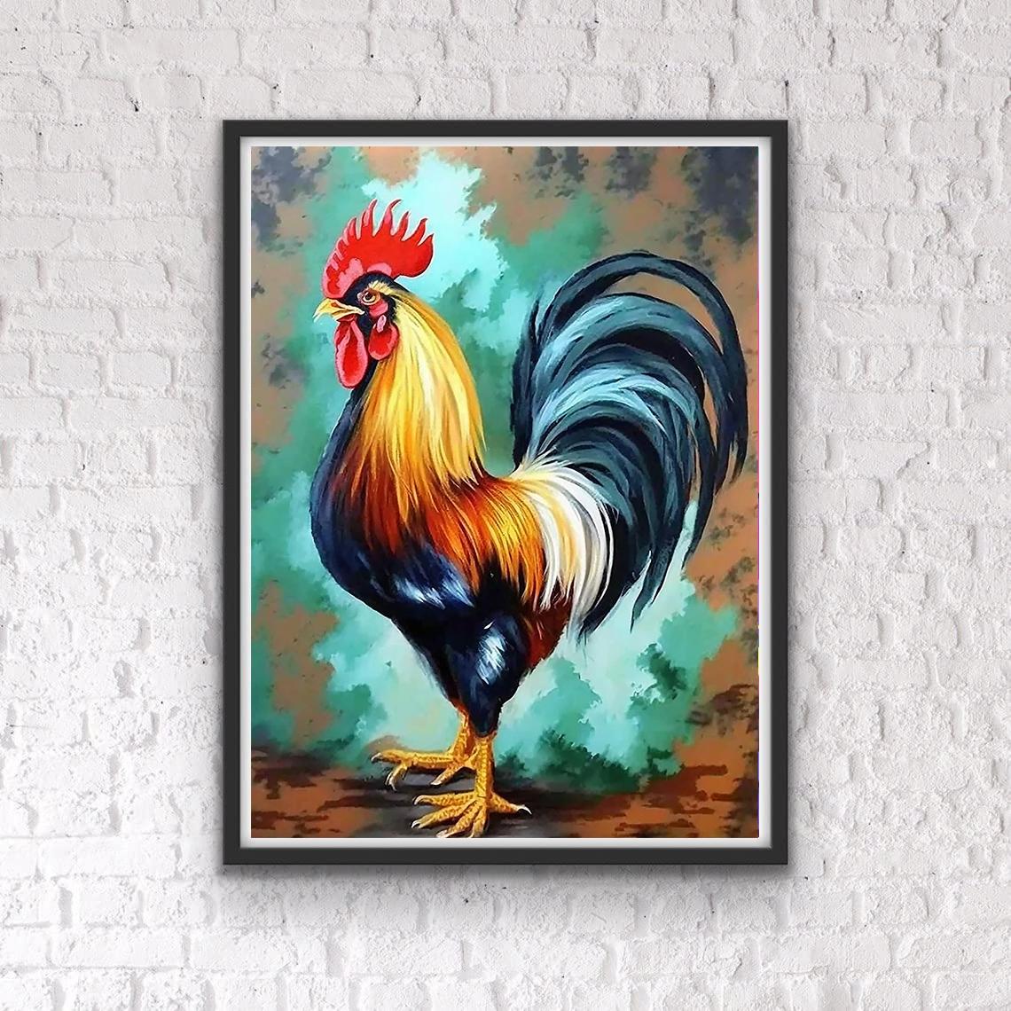 

5D DIY Алмазная картина Петух Вороны Набор для вышивки крестом Мозаика Алмазная вышивка Полный круглый квадратный дрель Украшение дома Round 30x40cm