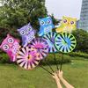 Child Friendly Owl Animal Windmill Outdoor Decoration Whirling Motion Toy Plastic Fabric Easy Install Yard Landscape Art