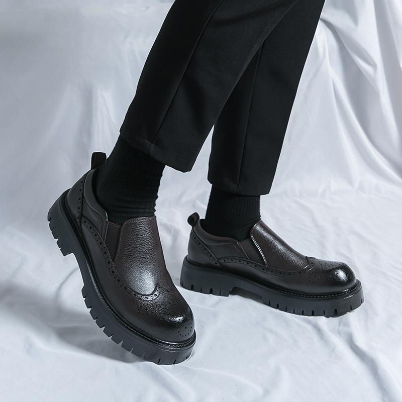 Fashion Casual height increasing thick soled men's shoes British Sliding into trend Shoes Men's Classic Business Dress comfort Shoes Men