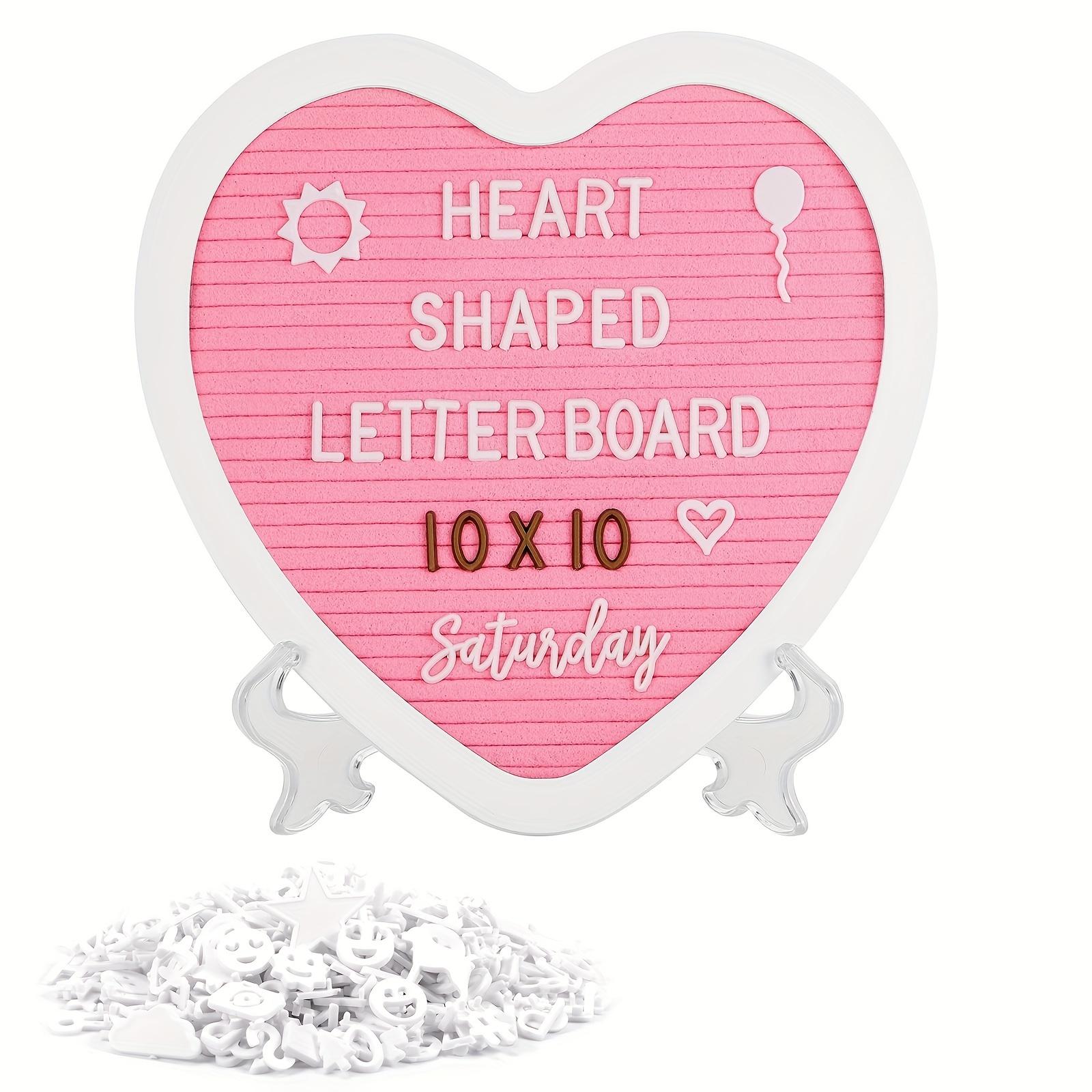 

Heart-Shaped Felt Letter Board Message Sign -10x10 Inches Message Board
