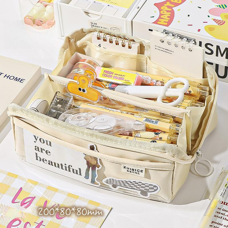 

Multi Layer Prisms Large Capacity Transparent Pencil Case Multifunctional Simple And High Appearance Pencil Case 1Pc