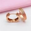 Purple Gold Hammer Pattern Ear Buckle Trendy Personalized Pattern Laser Thick Women'S Rose Gold Plated Earrings