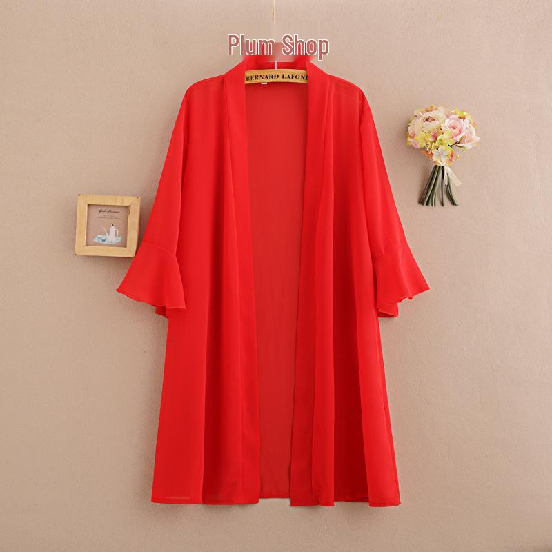 Šifonový šál Ochranné tričko proti slunci - Lehký letní kardigan s vestou