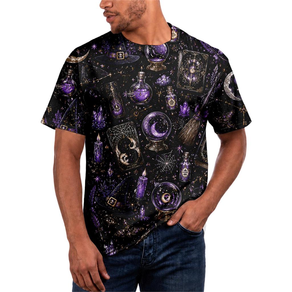 Halloween All Over Print T Shirt , Cute Pumpkin Graphic Tee for Women Men