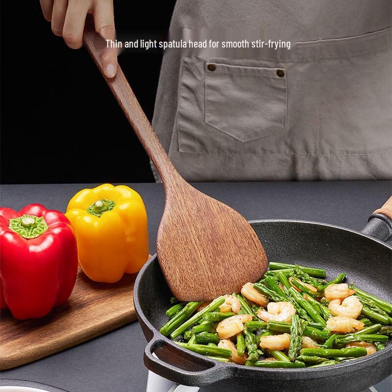 Camellia Long-Handle Wooden Cooking Spatula
