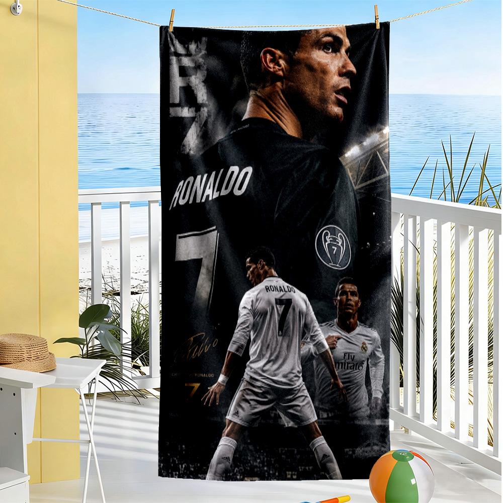 Cr7 Fußballlegende Strandtuch Superweich & Saugfähig Bequem Leicht Perfekt für Reisen Yoga Camping und Schwimmen