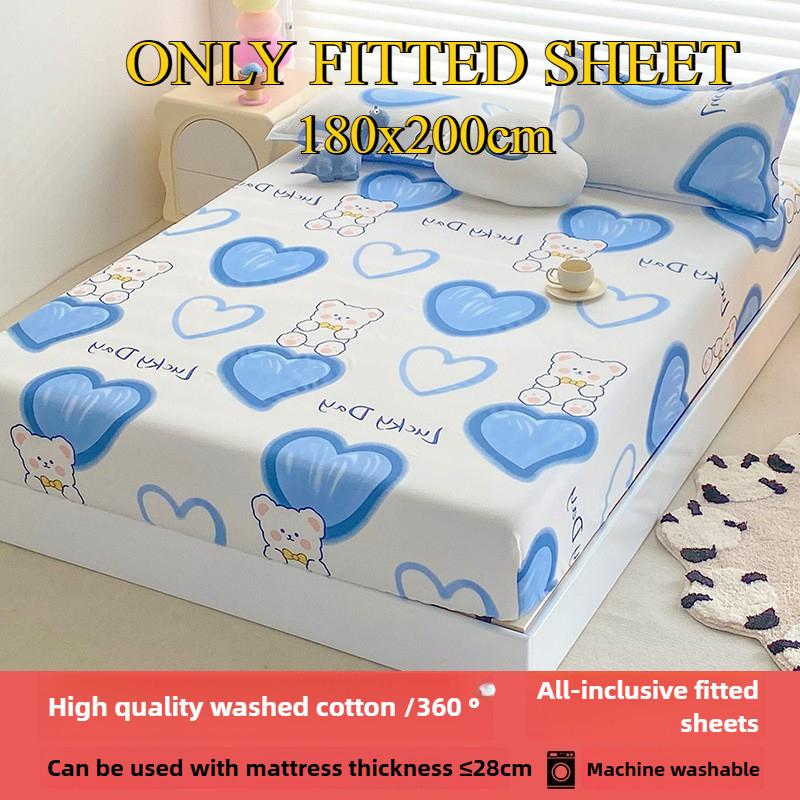 Sábana Bajera No se decolora No hace bolitas Sábana de una pieza Antideslizante Multiespecificación Ropa de Cama Cubrecama Protector