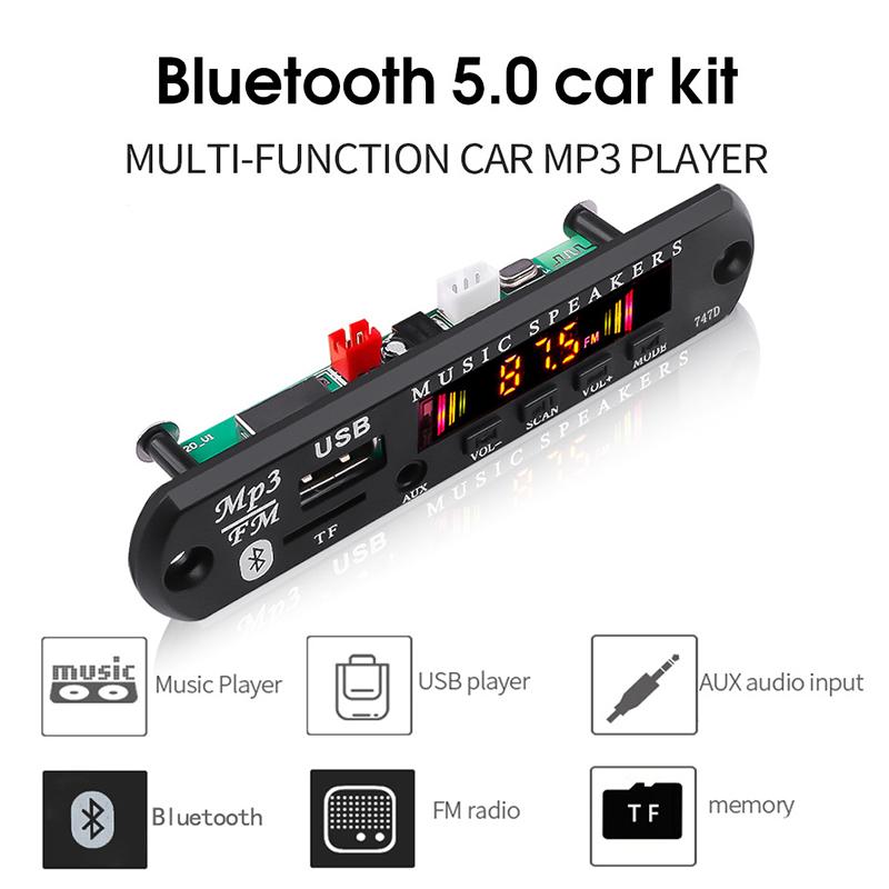 Bluetooth 5.0 Mp3 Player Decoder Board Fm Radio Usb 3.5 Mm Aux Module Bluetooth Receiver Car Kit Audio Amplifier Board