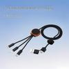 Eco-friendly Biodegradable Bamboo Fast Charging 6-in-1 Data Cable with Customizable Logo