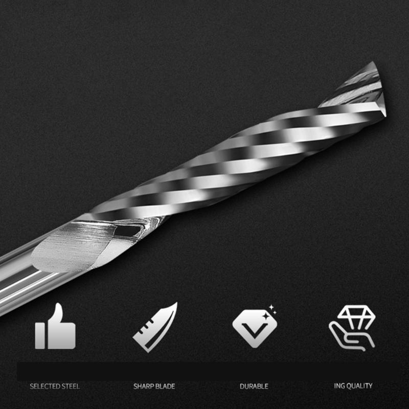 3,175mm/4mm/5mm/6mm/8mm/10mm Spiralfräser Abwärtsschnitt Einlippig Router Bit CNC Schaftfräser Hartmetallfräser