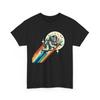 Adult T Shirt Vintage Style Cat Feline Astronaut Riding Rainbow Shooting Star