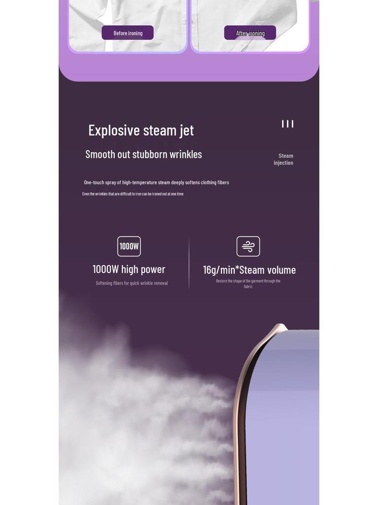 Portable Handheld Steam Iron: Dual-Use, Dry & Wet, Rotatable, Foldable, Travel-Friendly Garment Steamer