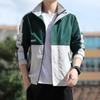 Men's Casual Sport Jacket Spring Autumn New Style Korean Version Leisure Color Blocking Fleece-lined Thickened Trendy Outerwear