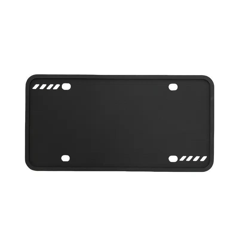 1Pc Black Silicone License Plate Frame Universal American License Plate Holder Rust Proof And Shock Resistant Automotive Parts License Plate Covers
