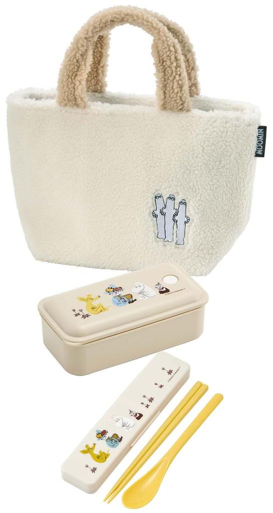 Skater Moomin Lunch Bag with Soft Boa 30cm x 12cm x 18cm x x KOB2-A Fabric, (12" 4" 7").