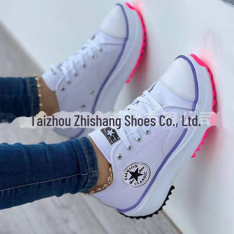 Damskie płócienne buty na grubej podeszwie 2022, Rozmiar 43 - Transgraniczny styl casual