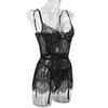 Erotic Underwear  Selling Thin Lace Perspective Fun Nightgown with Irregular Hem Sexy Fun Set