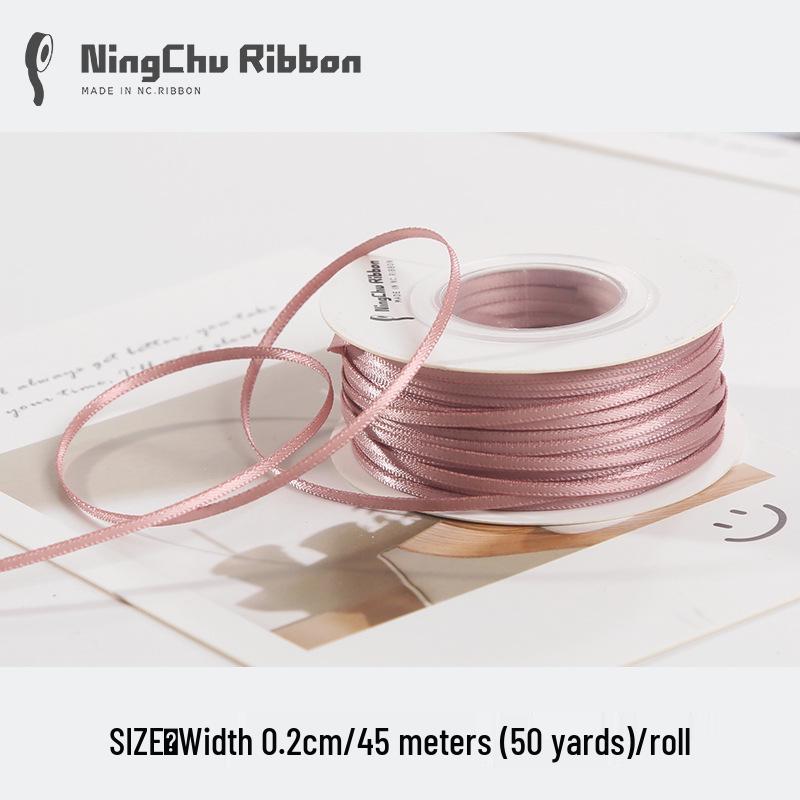 2mm Double-Sided Satin Ribbon Bookmark for Wedding Bows and Gift Wrapping