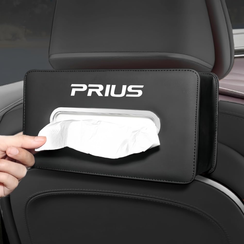 Prius Compatible Car Tissue Compatible with Prius 60 50 40 30 and 20 Series Prius Interior Fits and Premium PU Leather Car Tissue Holder 1 Piece