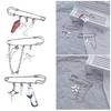 Five-pointed Star Badge Pin Cross Blade/Paper Clip Cross Star Brooch Punk Sneaker Shoes Decorations Suit Coat Lapel Pin