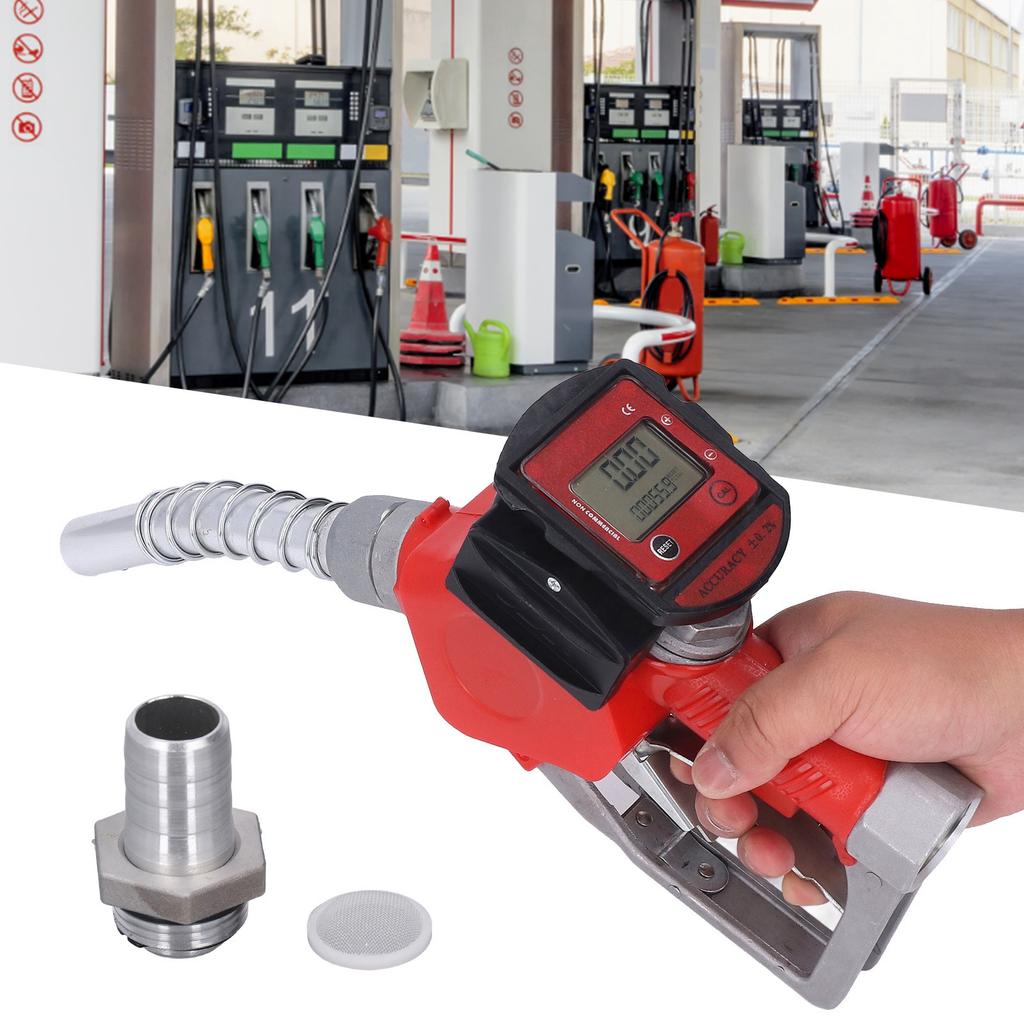 Aluminum Alloy Fuel Nozzle 1in  Automatic Fueling Nozzle Aluminum Alloy Digital  Meter  Petrol Fuel Nozzle