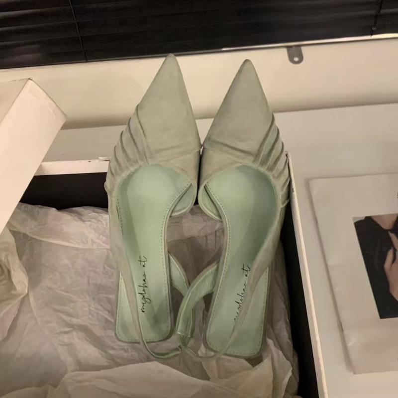 Fashion Fashion Summer New Women Pointed Toe Sandals Woman Pumps Sexy Thin High Heels Sandals Slingback Party Prom Mules Shoes