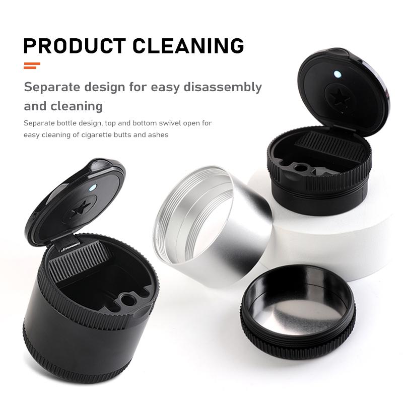 Car LED Ashtray Stainless Steel Liner Smoke Isolating Container For Volkswagen VW Polo Jetta Sagitar Magotan Passat B5 B6 B7 CCKD6