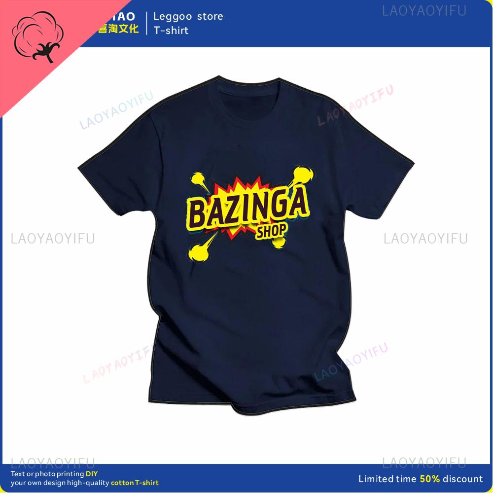 Big Bang Theory Bazinga Tshirt Mens Cotton Shortsleeved Sheldon Cooper Casual Everyday Streetwear