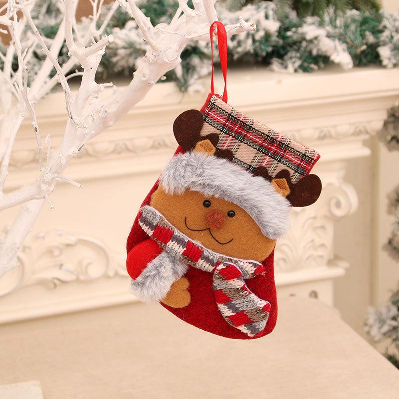 Retro Plush Christmas Stockings Gift Bags - Holiday Decorations & Gift Bags