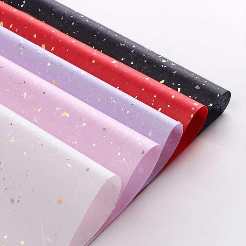 Flower Wrapping Paper Sequins Tissue Gift Packaging Paper Bouquet  Packing DIY Craft Paper 60x60cm Book Cover Gift Decor