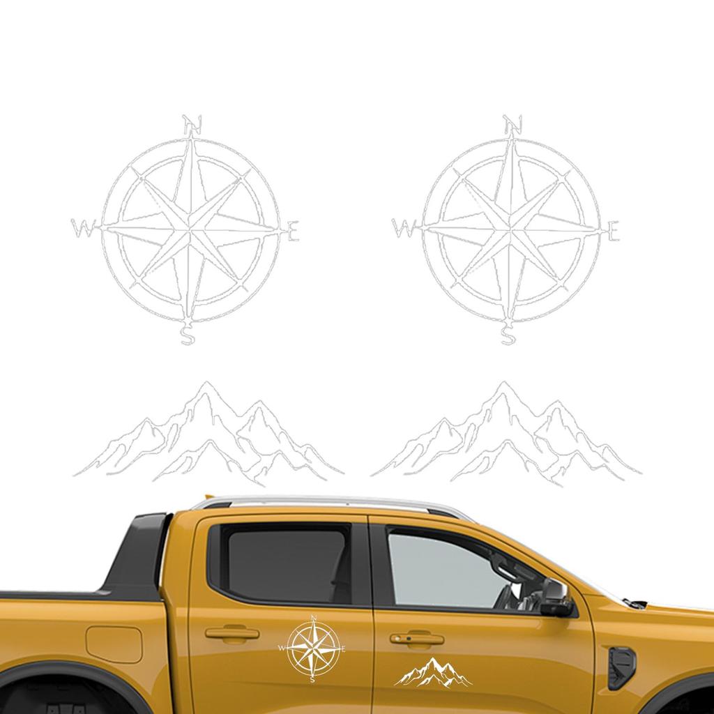Car Body Sticker, Mountain Sticker for Car, Car Door Decal, Car Decoration Sticker- 4X