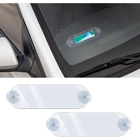 2PCS EZ Pass Holder, EZ Pass Strips With Adhesive And Strong Suction Cups, Toll Pass Windshield Mount Easy To Tall And Remove, Toll Pass Holder