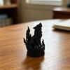 3D Printed Wolf Heart Sculpture Dark Flame Symbolic Decor with Hardcore Aura, PLA  Eco-Friendly Office Statue Home Decor for Living Room & Shelf