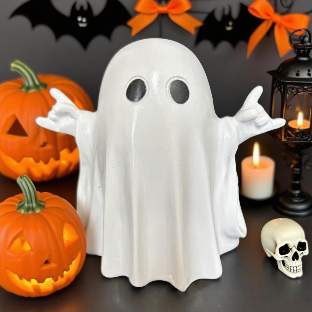 Ghost Decor Halloween Tabletop Decor Rock Ghost Figurine Spooky Halloween Decorations Table Centerpieces for Bedroom Living Room
