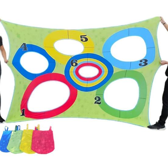 

Веселый набор для игры в метание по мишеням с 4 мешочками для прыжков. Игра на концентрацию и внимание. Развлечение для детской вечеринки во дворе. B