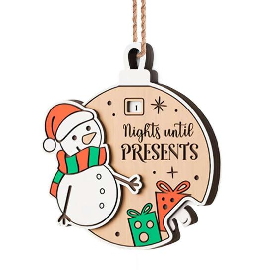 Xmas Countdown Sign Wooden Days Until Christmas Ornament Rustic Hanging Advent Calendar for Mantel Christmas Tree Decoration