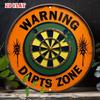 Pc Dart Board Warning Sign  HeavyDuty Aluminum Metal Dart Game Room Decor with Numbered   Bullseye Target  IndoorOutd