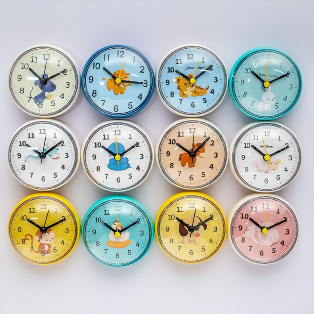 Mini Sucker Wall Clock Bathroom Anti-Fog Waterproof 7cm Kitchen Toilet Living Room Waterproof Small Quartz Table Sucker Clock