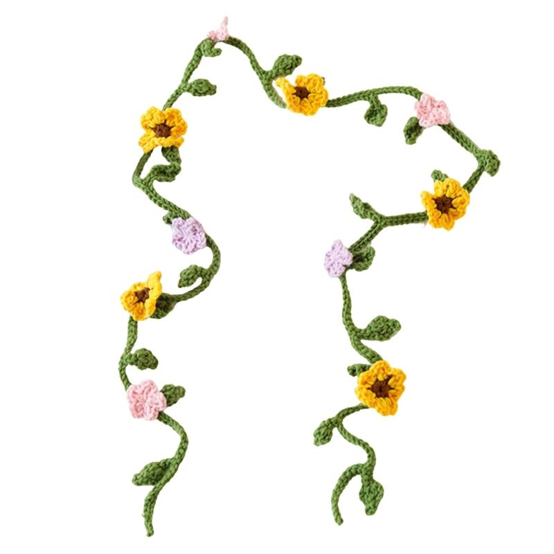 Flower Decorated Long Waist Chain Handmade Beaded Phone Creative Lanyard for Fashionable Women