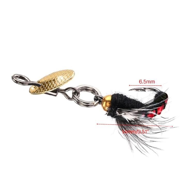 5pcs Mosche Insetti Lure da Pesca a Mosca Esca Paillettes Amo da Pesca Esca Esca