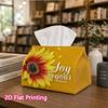 1pc, 2d Flat Printing, Tissue Box Sunflower Happy Companion Pattern Printed Tissue Box, Suitable for Kitchen, Living Room, Bedroom, and Carr, Fashiona
