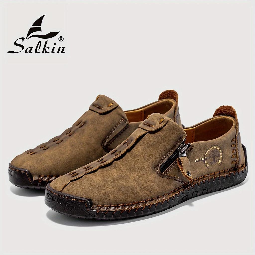 Leather Men's Casual Shoes Soft Soled Men's Loafers Breathable Non-slip Multi-color Driving Shoes Designer Shoes Hand-sewn