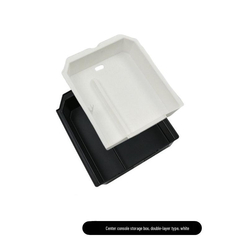 Double-Layer Storage Box & Glasses Holder for Tesla Refreshed Model Y/M3/YL Center Console