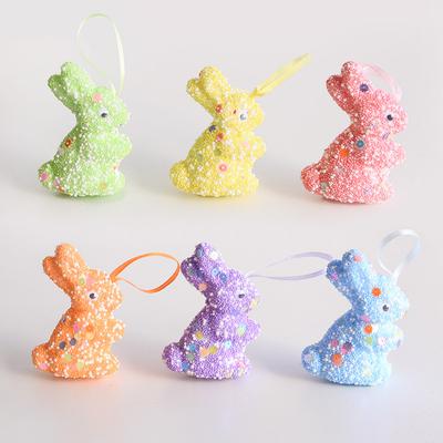 6/12 STÜCKE Osterschaumhase Buntes Häschen Hängeornament für Frühlings-Osterparty Heimdekorationszubehör Kindergeschenk Gastgeschenke